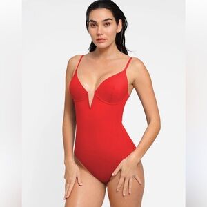 Popilush NWT Shapewear Slimming Red One Piece Swim Bathing Suit Large